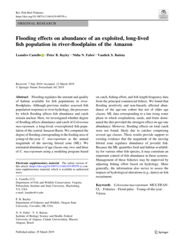 Flooding Effects on Abundance of an Exploited, Long-Lived Fish Population