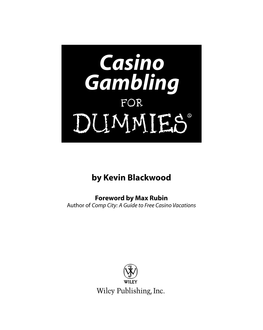Casino Gambling for Dummies‰