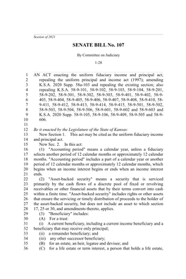 SENATE BILL No. 107