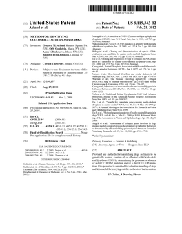 (12) United States Patent (10) Patent No.: US 8,119,343 B2 Acland Et Al