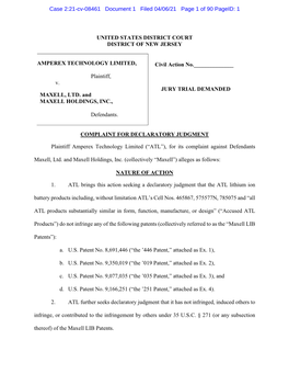 Case 2:21-Cv-08461 Document 1 Filed 04/06/21 Page 1 of 90 Pageid: 1