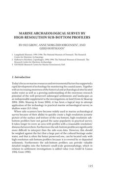Marine Archaeological Survey by High-Resolution Sub-Bottom Profilers