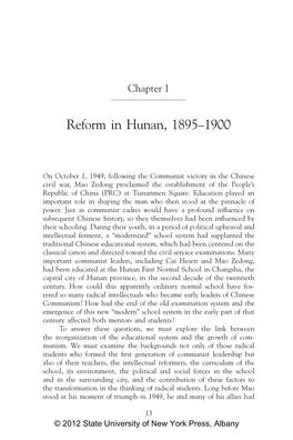 Reform in Hunan, 1895–1900