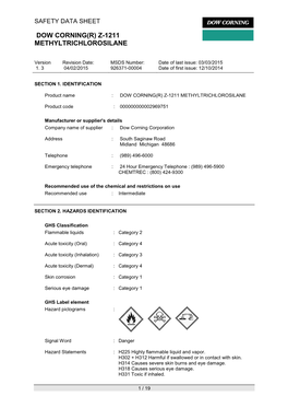 Dow Corning(R) Z-1211 Methyltrichlorosilane