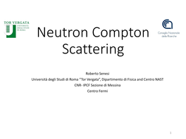 Neutron Compton Scattering