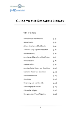 Guide to the Research Library