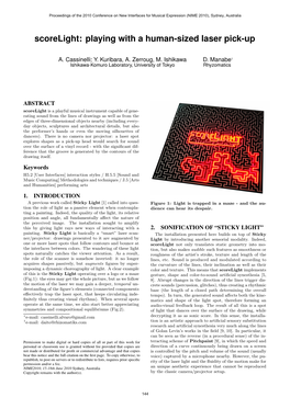 Scorelight: Playing with a Human-Sized Laser Pick-Up