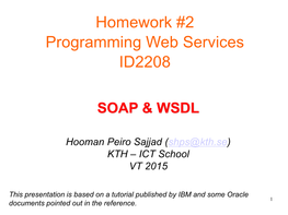 Homework #2 Web Service Programming ID2208