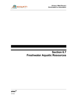 Section 6.7 Freshwater Aquatic Resources