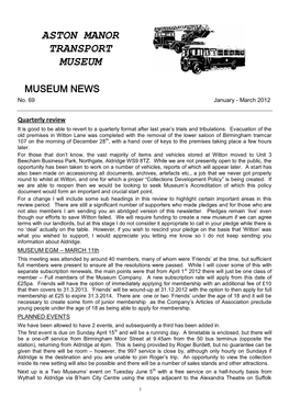 MUSEUM NEWS No