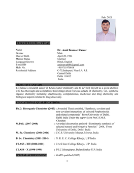 Curriculum – Vitae