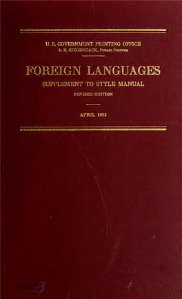 Foreign Languages for the Use of Printers and Translators
