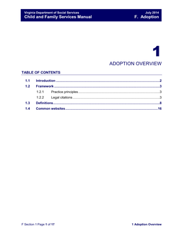 Section 1: Adoption Overview