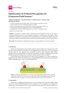 Optimization of Si-Based Waveguides for Evanescent-Field Sensors †