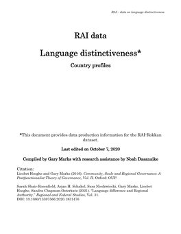 Language Distinctiveness*