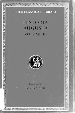 The Scriptores Historiae Augustae with an English Translation