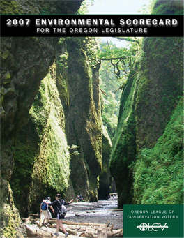 2007 Environmental Scorecard for the Oregon Legislature