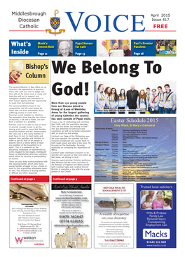 April 2015 Diocesan Issue 417 Catholic VOICE FREE