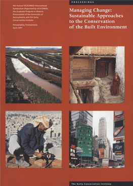 Managing Change: Sustainable Approaches to the Conservation of the Built Environment