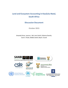 Land and Ecosystem Accounting in Kwazulu‐Natal, South Africa