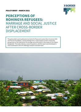 Perceptions of Rohingya Refugees: Marriage and Social Justice After Cross-Border Displacement