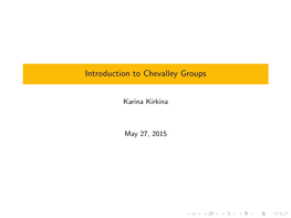 Introduction to Chevalley Groups