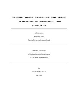 The Utilization of Sulfinimines (N-Sulfinyl Imines) in The