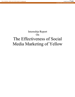 The Effectiveness of Social Media Marketing of Yellow