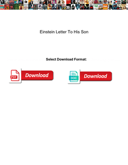 Einstein Letter to His Son
