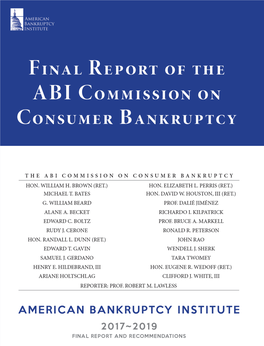 Final Report of the ABI Commission on Consumer Bankruptcy