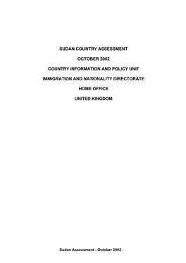 Sudan Assessment