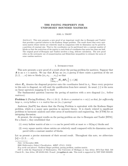 The Paving Property for Uniformly Bounded Matrices