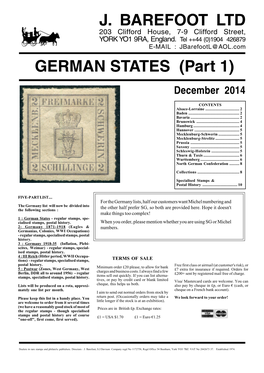 GERMAN STATES (Part 1) J. BAREFOOT