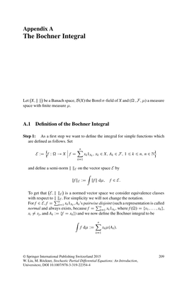 Appendix a the Bochner Integral