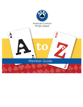 Member Guide the ACBL from a to Z