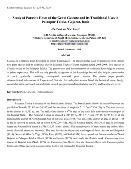 Study of Parasite Hosts of the Genus Cuscuta and Its Traditional Uses In