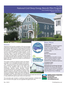 National Grid Deep Energy Retrofit Pilot Program—Two-Family