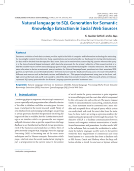 Natural Language to SQL Generation for Semantic Knowledge Extraction in Social Web Sources