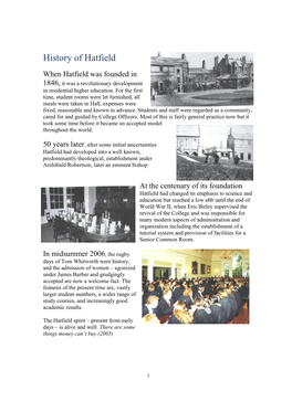 History of Hatfield
