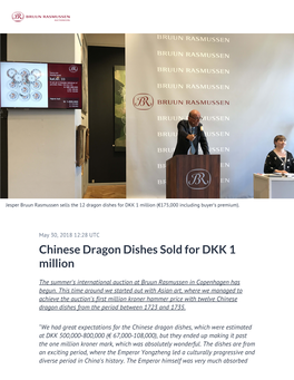 Chinese Dragon Dishes Sold for DKK 1 Million