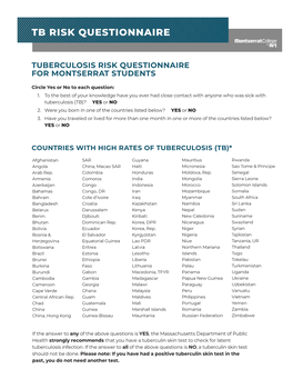 Tb Risk Questionnaire