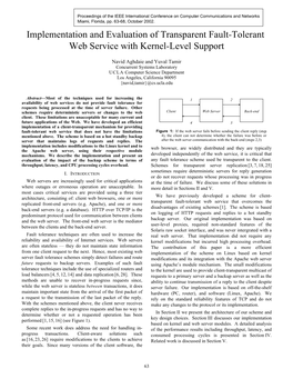 Implementation and Evaluation of Transparent Fault-Tolerant Web Service with Kernel-Level Support