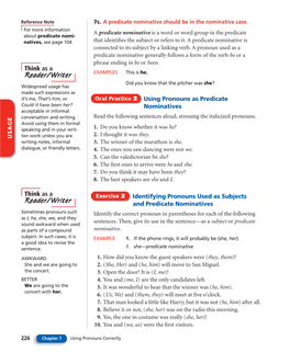 Using Pronouns As Predicate Nominatives Identifying Pronouns Used As Subjects and Predicate Nominatives