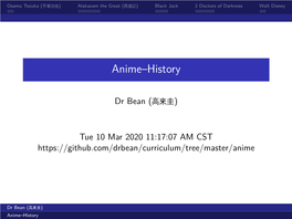 Anime–History