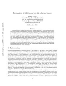 Propagation of Light in Non-Inertial Reference Frames