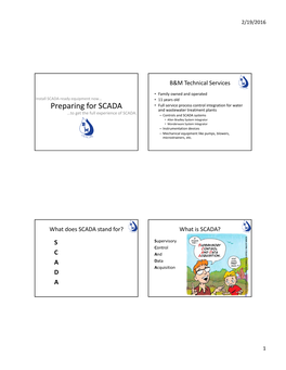 Preparing for SCADA and Wastewater Treatment Plants …To Get the Full Experience of SCADA