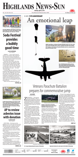 HIGHLANDS NEWS-SUN Monday, April 8, 2019