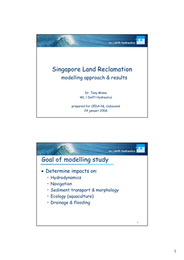 Singapore Land Reclamation Goal of Modelling Study