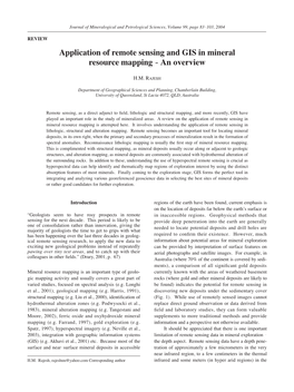 Application of Remote Sensing and GIS in Mineral Resource Mapping − an Overview