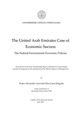 The United Arab Emirates Case of Economic Success